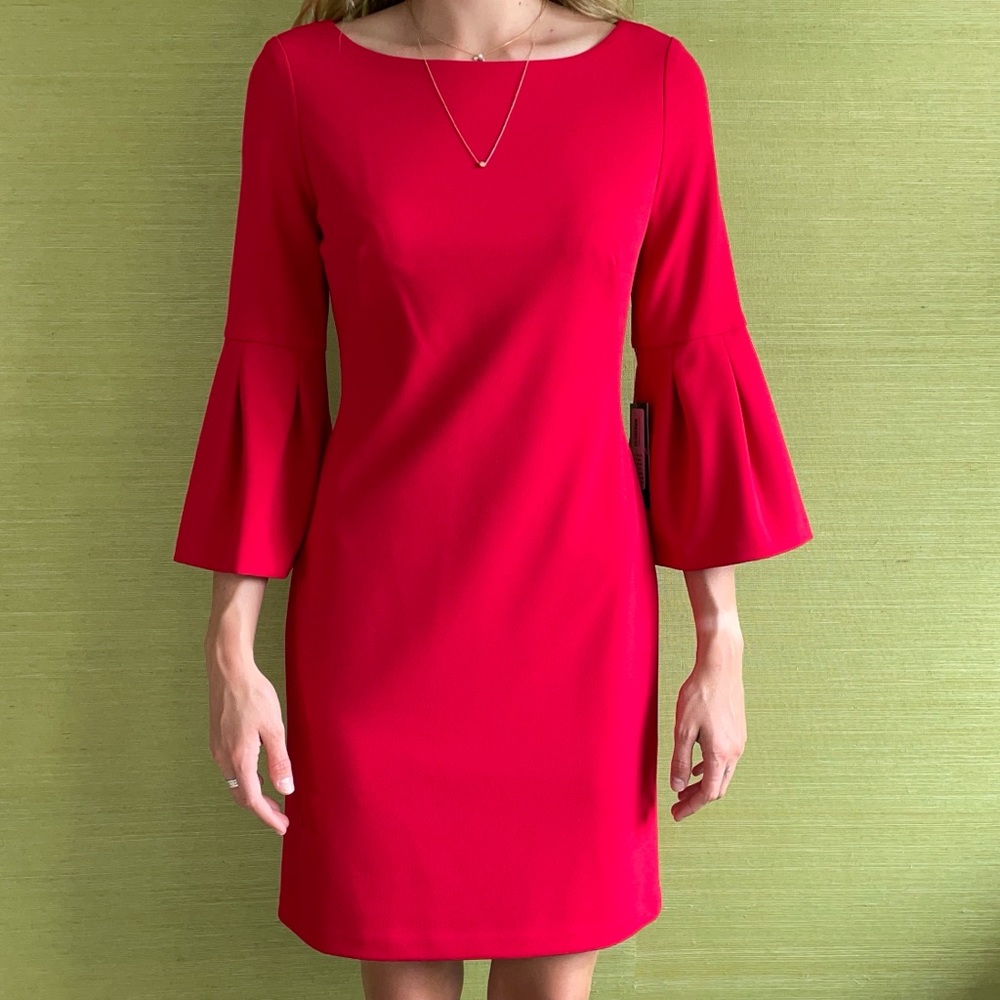 Ralph Lauren | Bell Sleeve Sheath Dress in Red